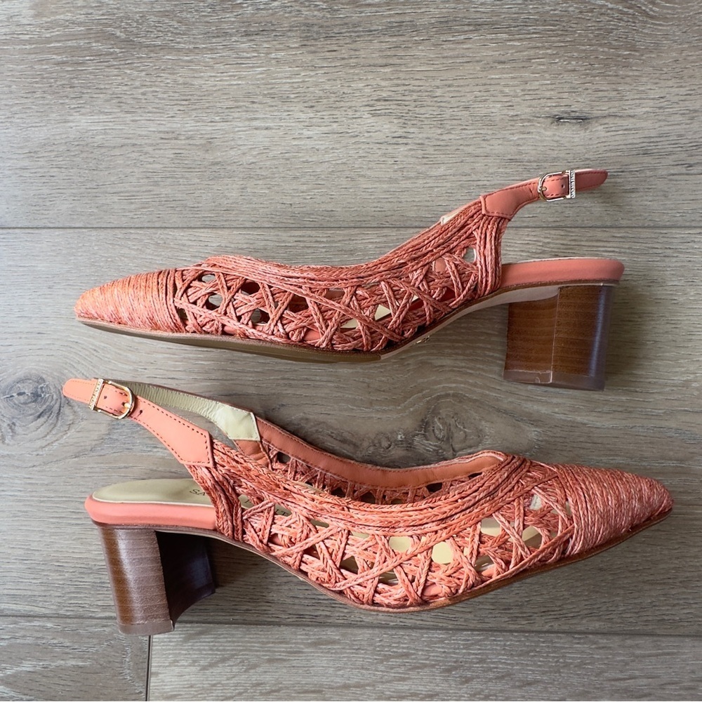 Sarah Flint Coral Woven Slingback Pumps - Picture 4 of 16